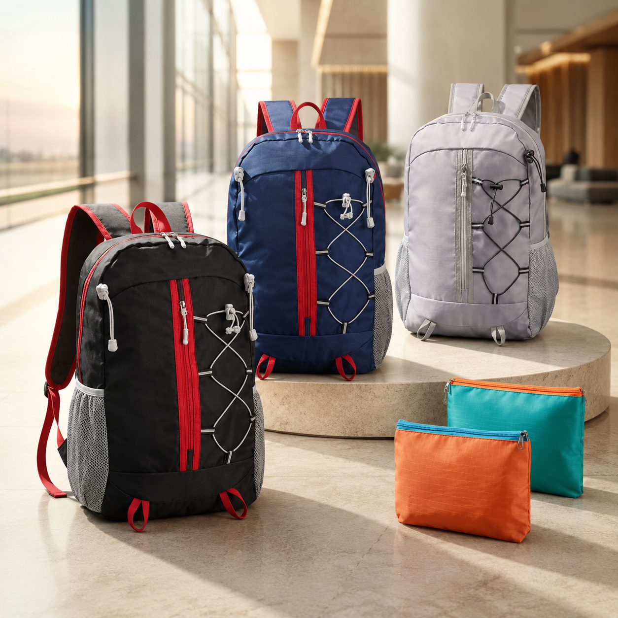 Seleção de mochilas e nécessaires personalizáveis